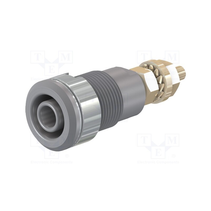 1 pcs x STu00c4UBLI - 23.3020-28 - Socket, 4mm banana, 32A, 1kV, Cutout: Ø12.2mm, grey, gold-plated