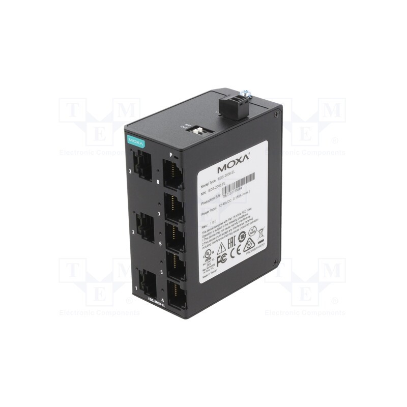 1 pcs x MOXA - EDS-2008-EL - Switch Ethernet, unmanaged, Number of ports: 8, 9.6÷60VDC, RJ45