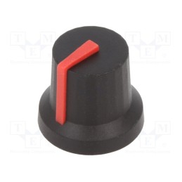 2 pcs x CLIFF - CL170853BR - Knob, with pointer, rubber,plastic, Øshaft: 6mm, Ø16.8x14.5mm