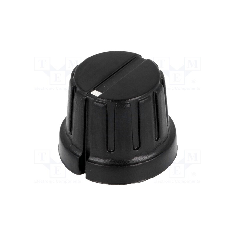 2 pcs x SR PASSIVES - GWB15BK - Knob, with flange, bakelite, Øshaft: 6.35mm, Ø17x15.6mm, black
