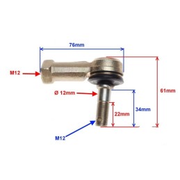 Tie rod end m12 m12 shineray atv