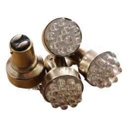 LED bulb ba15d 12v 1w red, 2 pcs, ECE-free