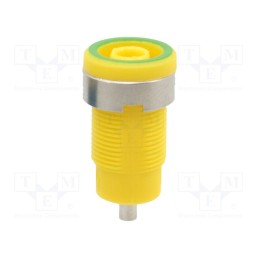 1 pcs x DONAU ELEKTRONIK - 3276 - Socket, 4mm banana, 25A, yellow-green, nickel plated, soldered