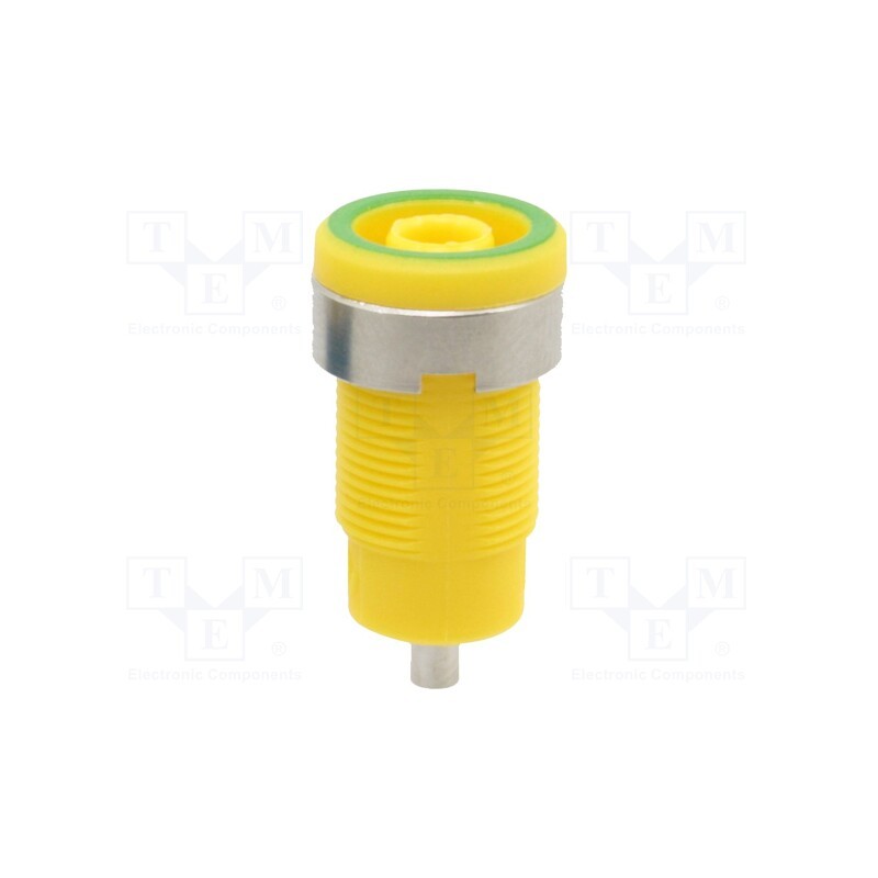 1 pcs x DONAU ELEKTRONIK - 3276 - Socket, 4mm banana, 25A, yellow-green, nickel plated, soldered