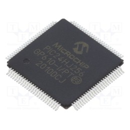 1 pcs x MICROCHIP TECHNOLOGY - PIC24HJ256GP610-I/PT - IC: PIC microcontroller, 256kB, SMD, TQFP100, PIC24, 16kBSRAM
