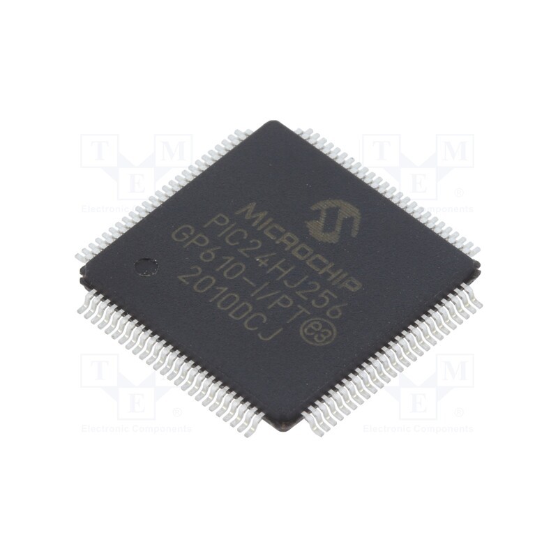 1 pcs x MICROCHIP TECHNOLOGY - PIC24HJ256GP610-I/PT - IC: PIC microcontroller, 256kB, SMD, TQFP100, PIC24, 16kBSRAM