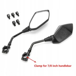 Mirrors for scooter, motorcycle, quad, atv, universal, m8, m10, reduction clamps