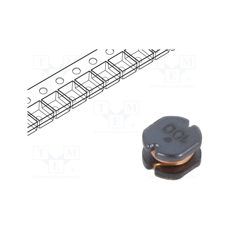 2 pcs x BOURNS - SDR0503-100ML - Inductor: wire, SMD, 10uH, 1.3A, ±20%, Q: 10, Ø: 5mm, H: 3mm, 130mΩ
