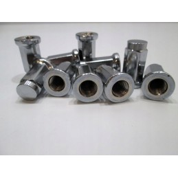 Chrome-plated flat nut for wheels M10x1 25 hex 14 l 32 13211