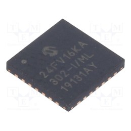1 pcs x MICROCHIP TECHNOLOGY - PIC24FV16KA302-I/ML - IC: PIC microcontroller, 16kB, 32MHz, SMD, QFN28, PIC24