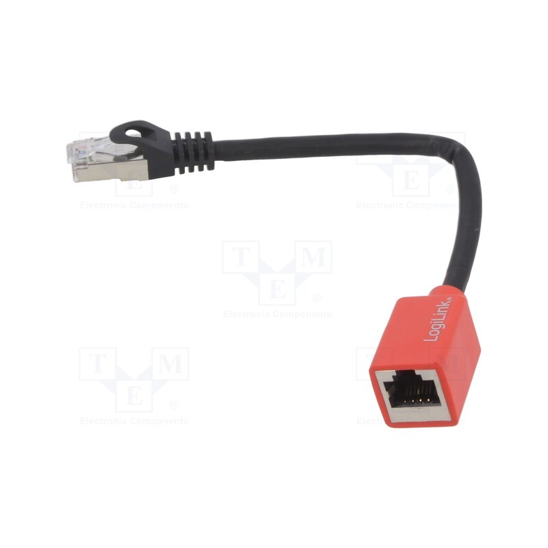 1 pcs x LOGILINK - NP0079N - Extender RJ45, S/FTP, 6a, Cu, LSZH, black, 0.2m, 26AWG, halogen free
