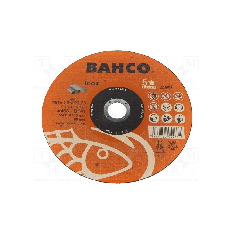 1 pcs x BAHCO - 3911-230-T41-I - Cutting wheel, Ø: 230mm, Øhole: 22.23mm, Disc thick: 1.9mm