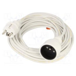 1 pcs x KEL - W-97418 - Extension lead, 3x1mm2, Sockets: 1, PVC, white, 10m, 10A, STANDARD