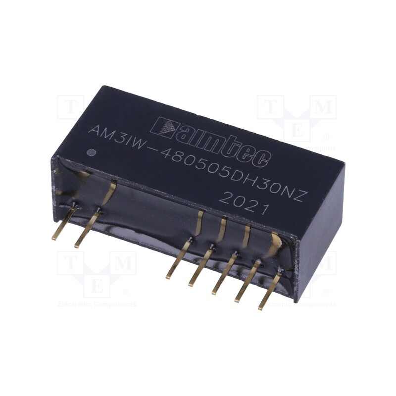 1 pcs x AIMTEC - AM3IW-480505DH30NZ - Converter: DC/DC, 3W, Uin: 18÷75V, Uout: 5VDC, Uout2: 5VDC, SIP10