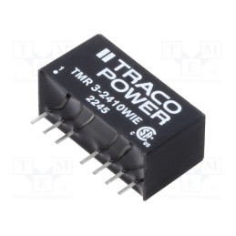 1 pcs x TRACO POWER - TMR 3-2410WIE - Converter: DC/DC, 3W, Uin: 9÷36V, Uout: 3.3VDC, Iout: 400mA, SIP8