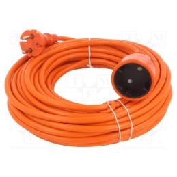1 pcs x KEL - W-96964 - Extension lead, 2x1.5mm2, Sockets: 1, PVC, orange, 15m, 16A
