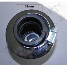 Air filter, chrome cone, 32mm