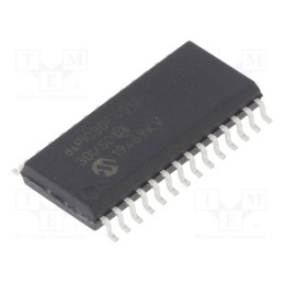 1 pcs x MICROCHIP TECHNOLOGY - DSPIC30F4012-30I/SO - IC: dsPIC microcontroller, 48kB, 1kBEEPROM,2kBSRAM, SO28, DSPIC