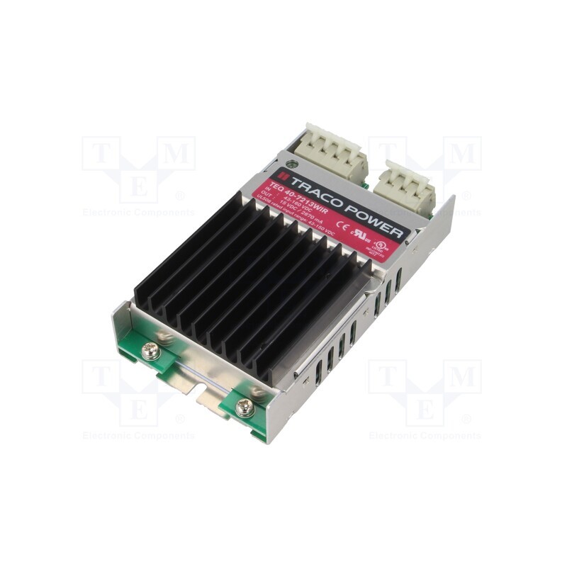 1 pcs x TRACO POWER - TEQ 40-7213WIR - Converter: DC/DC, 40W, Uin: 43÷160V, Uout: 15VDC, Iout: 2.67A, 275kHz