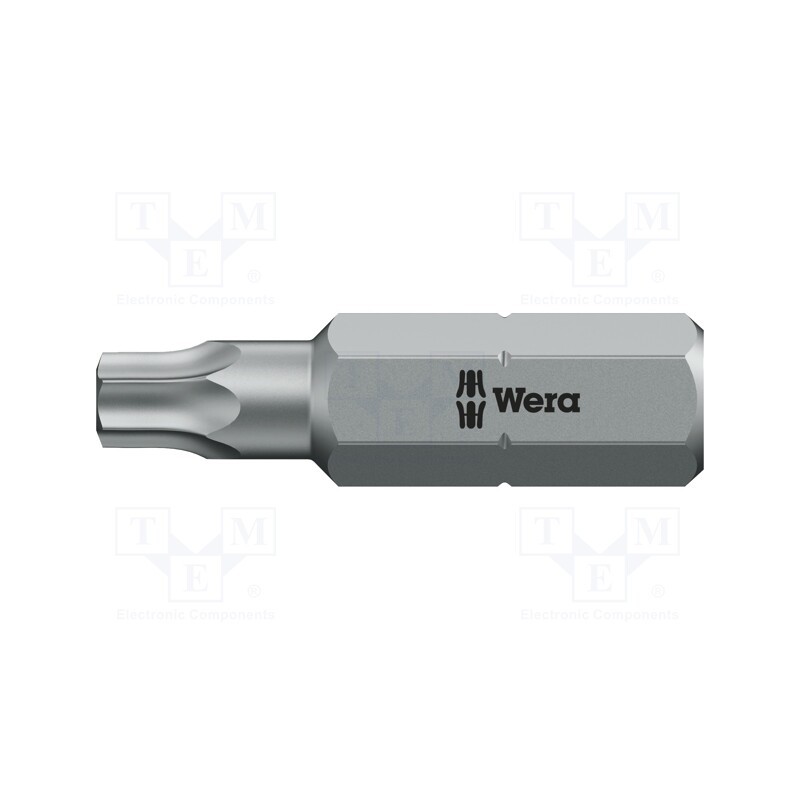 1 pcs x WERA - 5066455001 - Screwdriver bit, Torx®, TX15, Overall len: 25mm