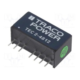 1 pcs x TRACO POWER - TEC 2-4812 - Converter: DC/DC, 2W, Uin: 36÷75V, Uout: 12VDC, Iout: 167mA, SIP8