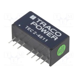 1 pcs x TRACO POWER - TEC 2-4811 - Converter: DC/DC, 2W, Uin: 36÷75V, Uout: 5VDC, Iout: 400mA, SIP8
