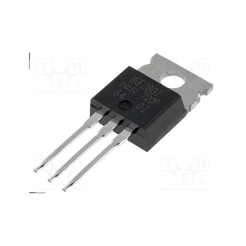 1 pcs x INFINEON TECHNOLOGIES - IRF2807PBF - Transistor: N-MOSFET, unipolar, 75V, 82A, 200W, TO220AB
