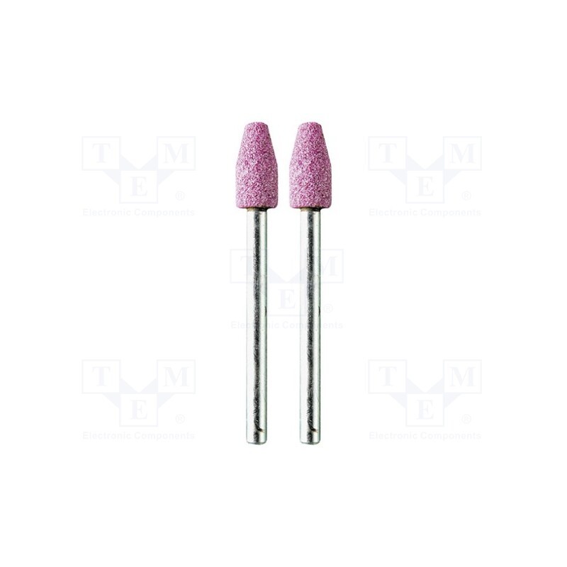 1 set x PG MINI - M.2190 - Grindingstone, Ø: 6mm, Ø: 3mm, Tip mat: aluminium oxide, 2pcs.
