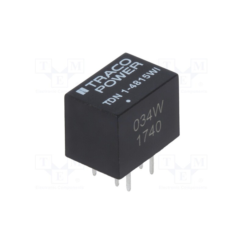 1 pcs x TRACO POWER - TDN 1-4815WI - Converter: DC/DC, 1W, Uin: 18÷75V, Uout: 24VDC, Iout: 45mA, DIP, TDN1