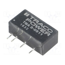 1 pcs x TRACO POWER - TBA 2-0511 - Converter: DC/DC, 2W, Uin: 4.5÷5.5V, Uout: 5VDC, Iout: 400mA, SIP7