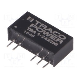 1 pcs x TRACO POWER - TBA 1-2422HI - Converter: DC/DC, 1W, Uin: 21.6÷26.4V, Uout: 12VDC, Uout2: -12VDC