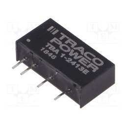 1 pcs x TRACO POWER - TBA 1-2413E - Converter: DC/DC, 1W, Uin: 21.6÷26.4V, Uout: 15VDC, Iout: 660mA, SIP7