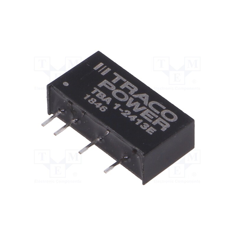 1 pcs x TRACO POWER - TBA 1-2413E - Converter: DC/DC, 1W, Uin: 21.6÷26.4V, Uout: 15VDC, Iout: 660mA, SIP7