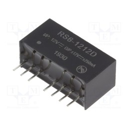 1 pcs x RECOM - RS6-1212D - Converter: DC/DC, 6W, Uin: 9÷18V, Uout: 12VDC, Uout2: -12VDC, SIP8
