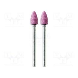 1 set x PG MINI - M.2130 - Grindingstone, Ø: 6mm, Ø: 3mm, Tip mat: aluminium oxide, 2pcs.