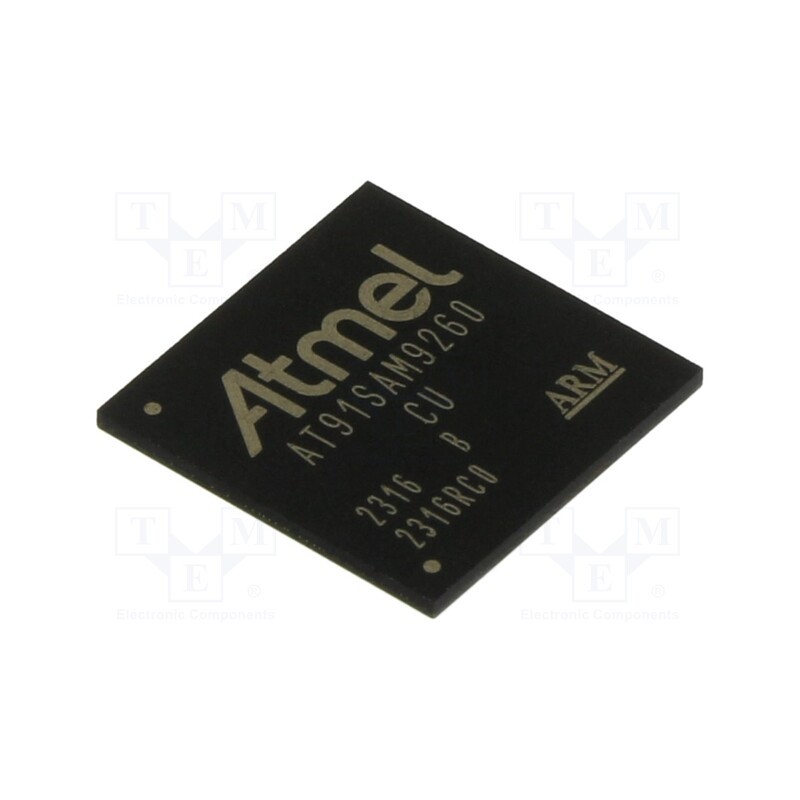 1 pcs x MICROCHIP TECHNOLOGY - AT91SAM9260B-CU - IC: ARM microprocessor, ARM926, 1.65÷1.95VDC, SMD, LFBGA217, PWM: 6