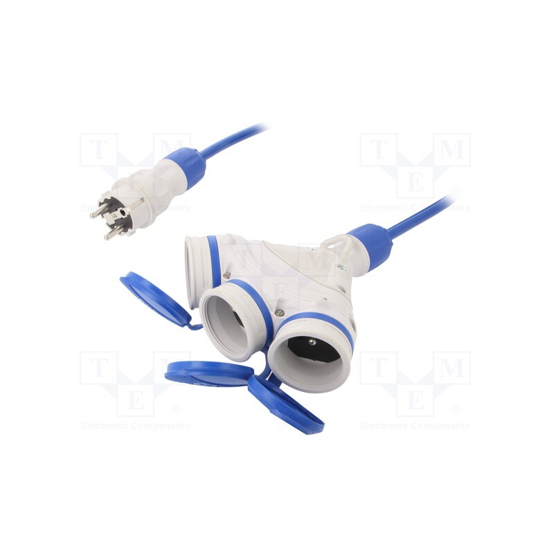 1 pcs x KEL - W-98983 - Extension lead, 3x2.5mm2, Sockets: 3, PUR, blue, 50m, 16A, EXTREM