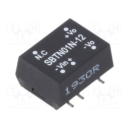 1 pcs x MEAN WELL - SBTN01N-12 - Converter: DC/DC, 1W, Uin: 21.6÷26.4V, Uout: 12VDC, Iout: 8.4÷84mA