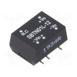 1 pcs x MEAN WELL - SBTN01L-12 - Converter: DC/DC, 1W, Uin: 4.5÷5.5V, Uout: 12VDC, Iout: 8.4÷84mA, SMD