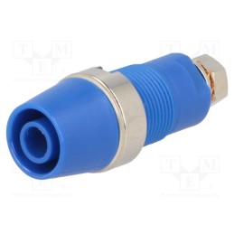 1 pcs x SCHu00dcTZINGER - SAB 6922 NI / BL - Socket, 4mm banana, 32A, 1kV, blue, nickel plated, screw, insulated