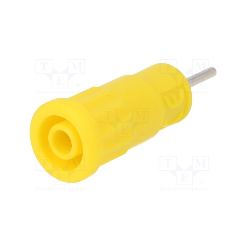 1 pcs x SCHu00dcTZINGER - SEPB 6887 NI / GE - Socket, 4mm banana, 36A, 1kV, yellow, on panel,push-in, -25÷80°C