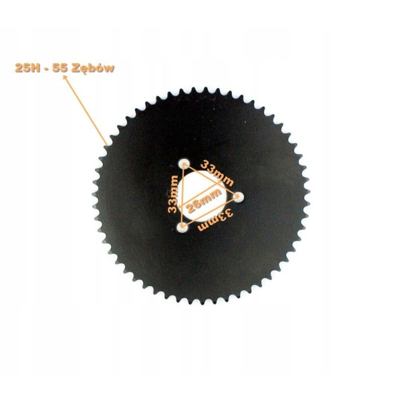 Rear sprocket 55z 2t pocket 25h mini atv quad pocket