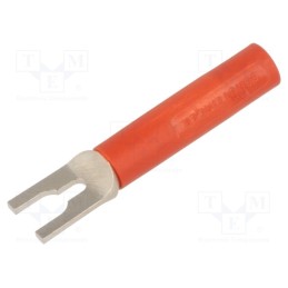 1 pcs x SCHu00dcTZINGER - LB 4-KS NI / 9 / RT - Plug, fork terminals, 20A, red, Overall len: 37mm, Ømax: 4.2mm, 10mΩ