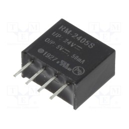 1 pcs x RECOM - RM-2405S - Converter: DC/DC, 0.25W, Uin: 21.6÷26.4V, Uout: 5VDC, Iout: 50mA