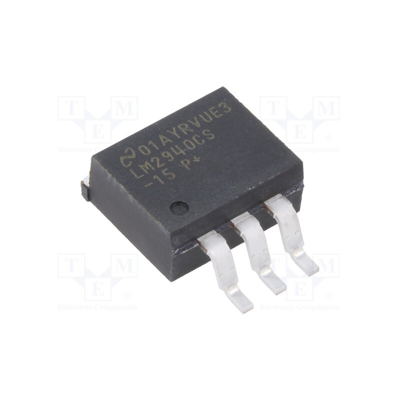 1 pcs x TEXAS INSTRUMENTS - LM2940CS-15/NOPB - IC: voltage regulator, LDO,fixed, 15V, 1A, TO263-3, SMD, , Ch: 1