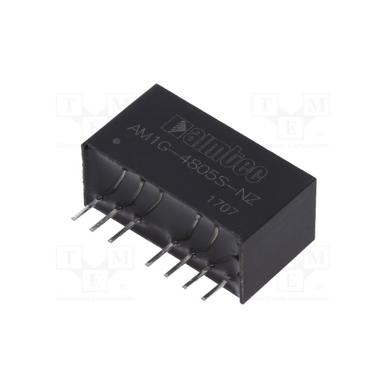 1 pcs x AIMTEC - AM1G-4805S-NZ - Converter: DC/DC, 1W, Uin: 36÷75V, Uout: 5VDC, Iout: 200mA, SIP8, THT