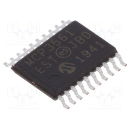 1 pcs x MICROCHIP TECHNOLOGY - MCP3561-E/ST - IC: A/D converter, Ch: 1, 24bit, 156ksps, 2.7÷3.6V, TSSOP20, ±7LSB