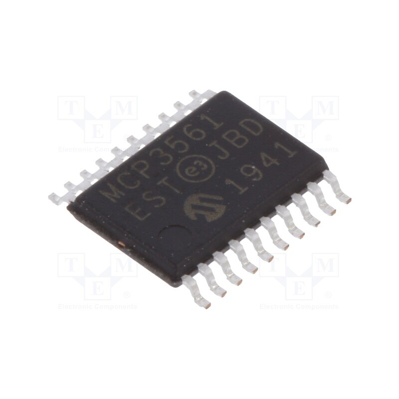 1 pcs x MICROCHIP TECHNOLOGY - MCP3561-E/ST - IC: A/D converter, Ch: 1, 24bit, 156ksps, 2.7÷3.6V, TSSOP20, ±7LSB