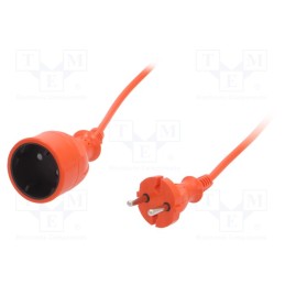 1 pcs x PLASTROL - W-98940 - Extension lead, 2x1mm2, Sockets: 1, PVC, orange, 25m, 10A
