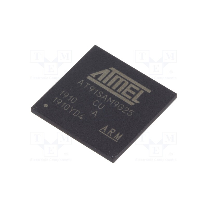 1 pcs x MICROCHIP TECHNOLOGY - AT91SAM9G25-CU - IC: ARM microprocessor, ARM926, 0.9÷1.1VDC, SMD, LFBGA217, PWM: 4